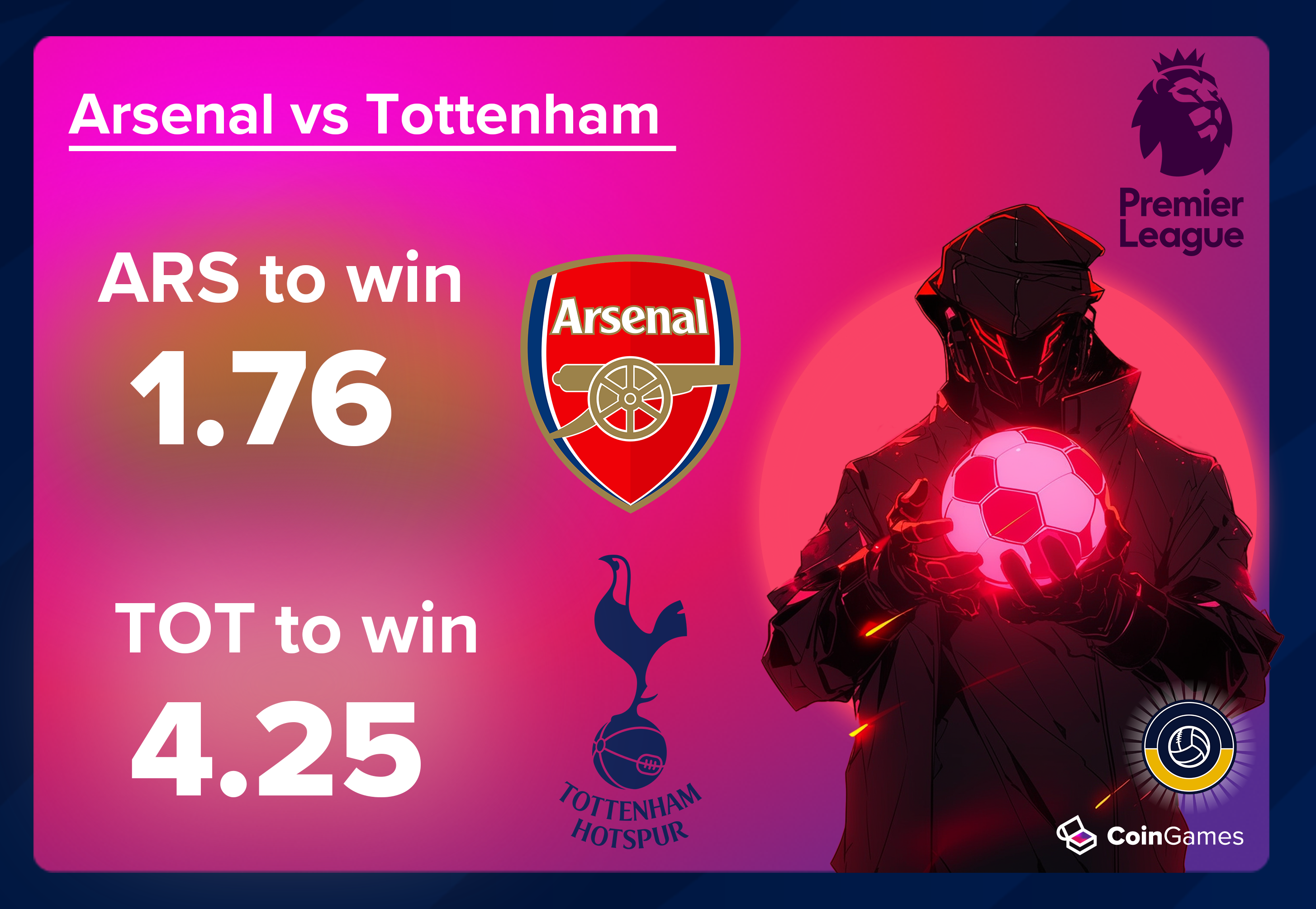 CoinGames Event of the Week – Premier League: Arsenal VS Tottenham Hotspur
