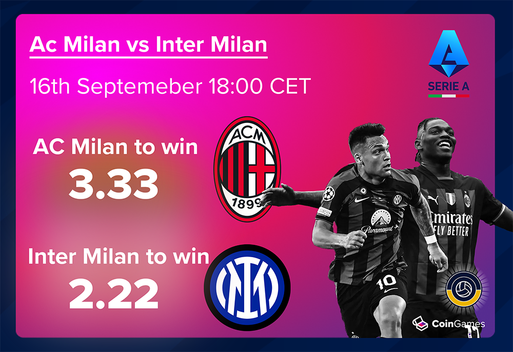 CoinGames Event of the Week: Serie A – Inter Milan VS AC Milan